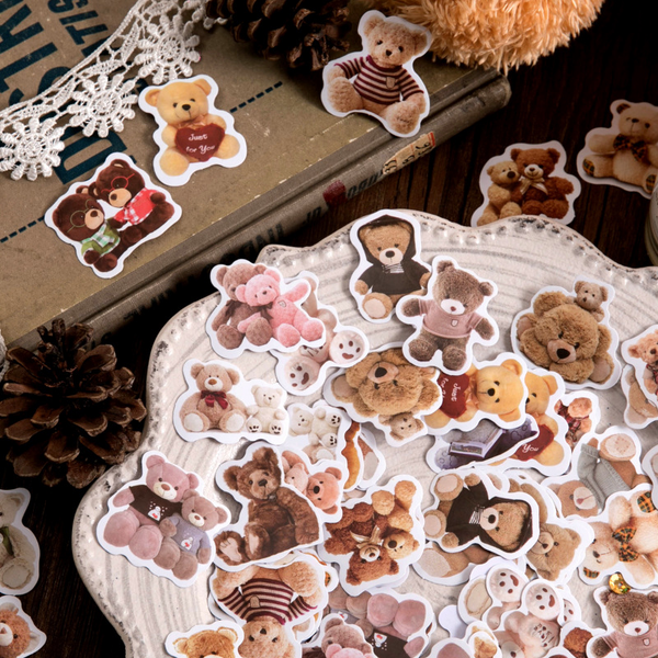 46PCS Cute Teddy Bear Decorative Stickers