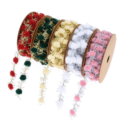 Golden Silver Iron Wire Ball Christmas Ribbon