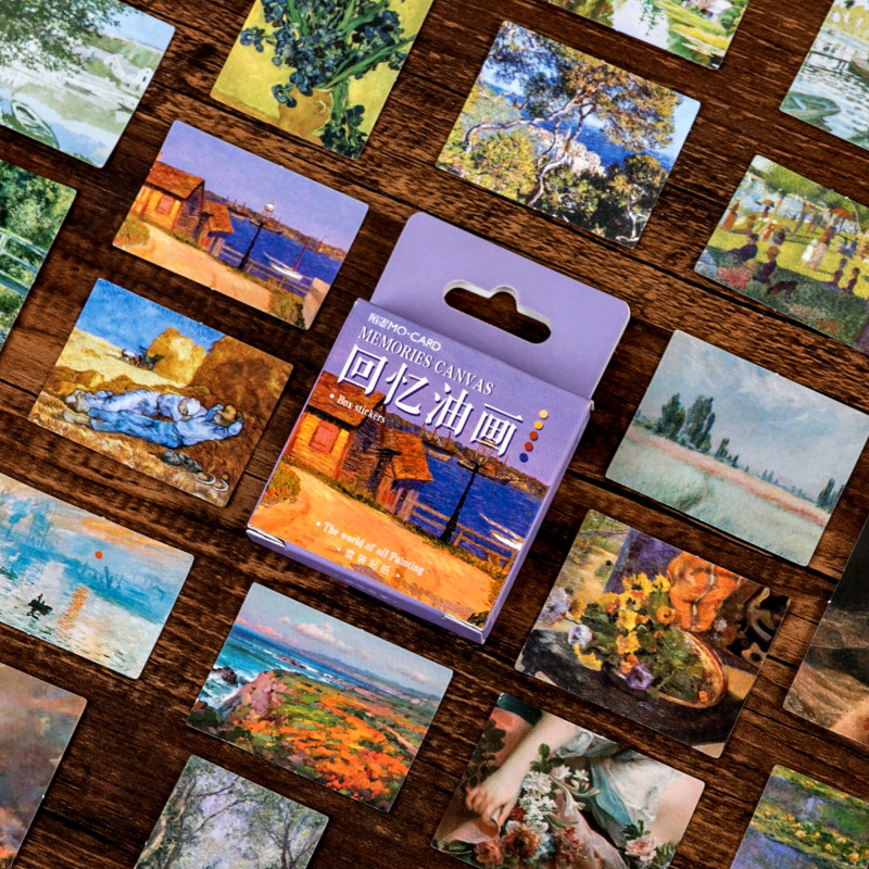 45PCS Memory Oil Paintings Decorative Stickers
