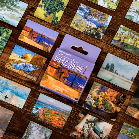 45PCS Memory Oil Paintings Decorative Stickers