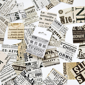 45PCS Nostalgic Newspaper Decorative Stickers