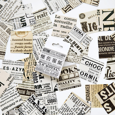 45PCS Nostalgic Newspaper Decorative Stickers