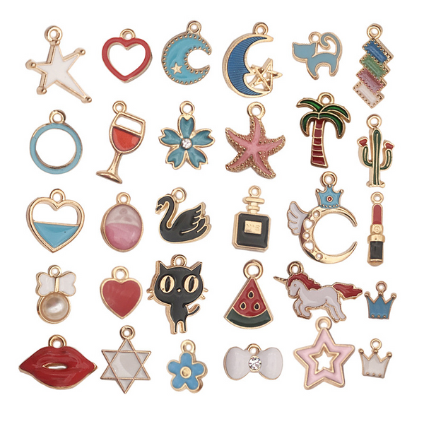 30Pcs Alloy Drip Pendants