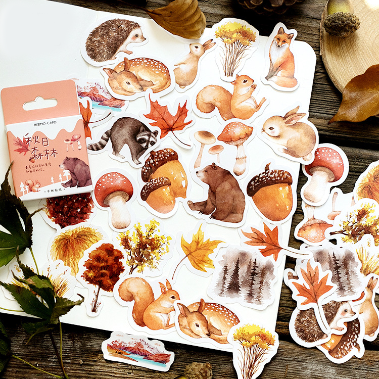 45PCS Autumn Forest Decorative Stickers