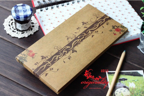 5PCS Vintage Rose Kraft Envelopes
