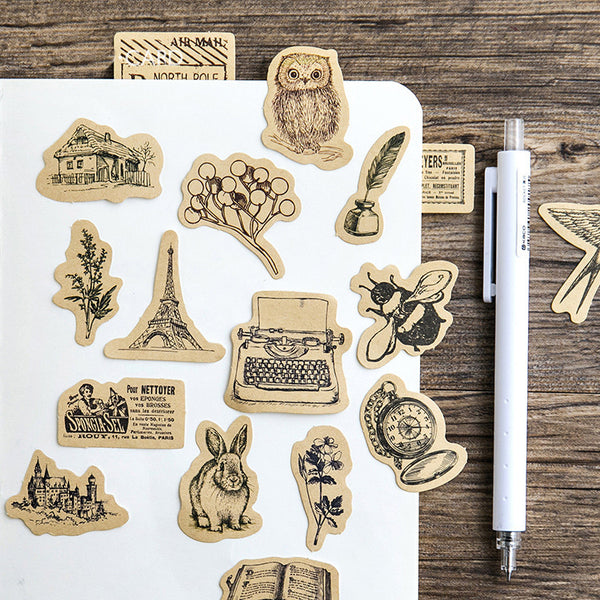 46Pcs Kraft Stickers