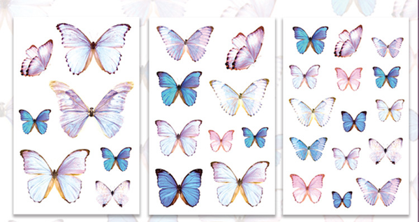 3Pcs Flutter Series PVC Stickers
