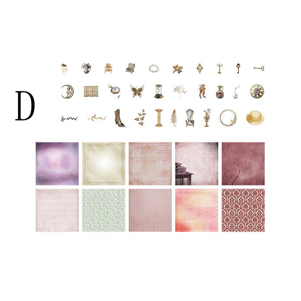 70PCS European Classical Mixed Paper Scrapbook Material Package