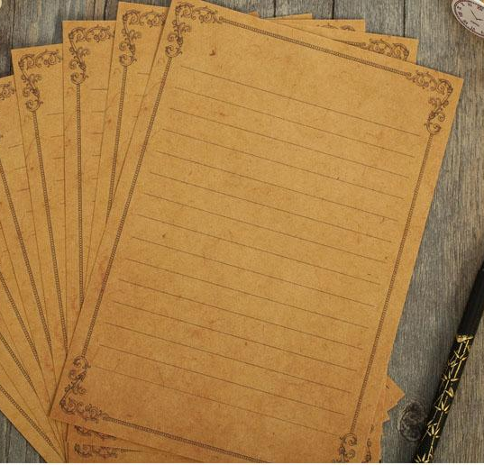 8PCS Vintage European Lace Kraft Paper Letterheads