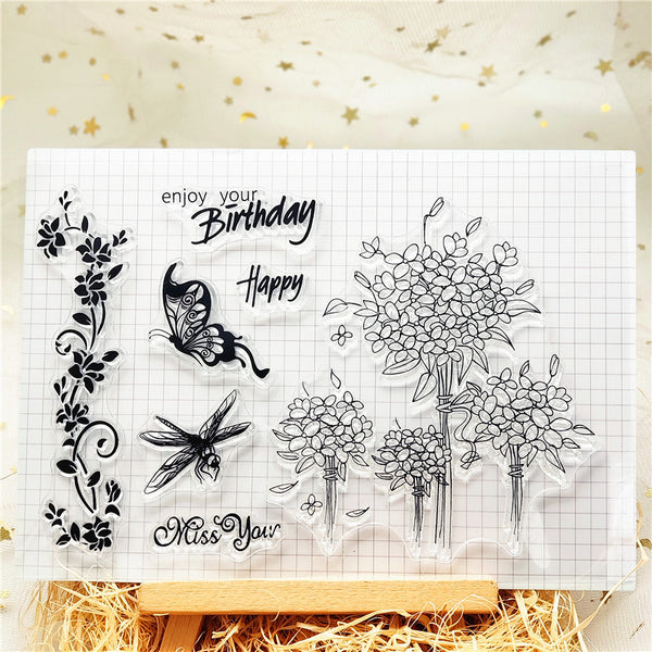 Butterfly Flower Stamps