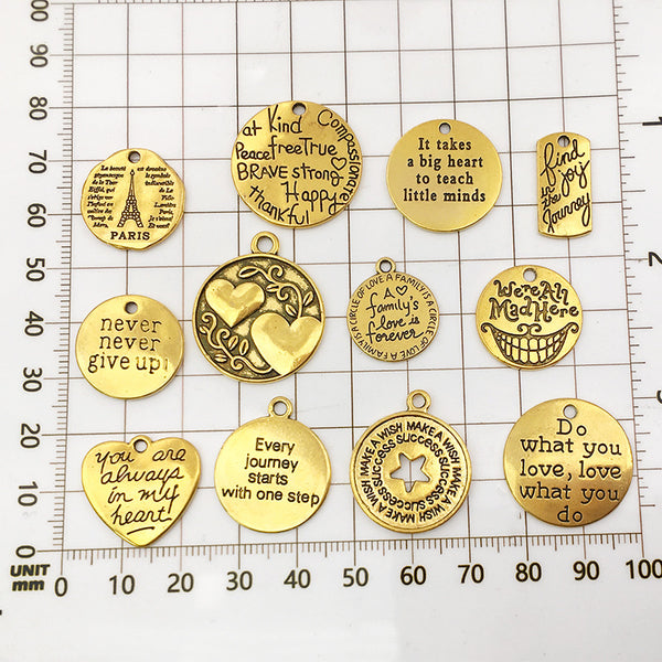 20Pcs English Letter Tags Pendants