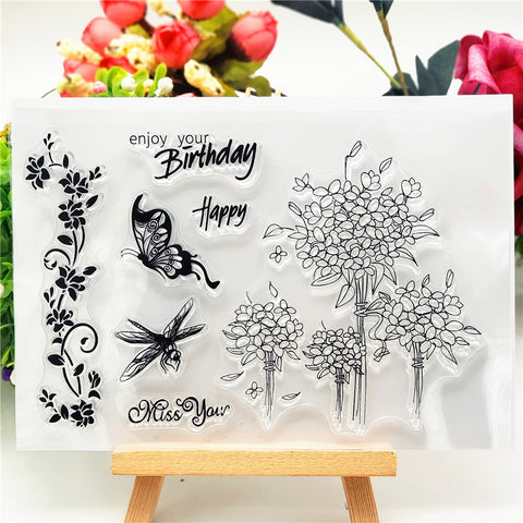 Butterfly Flower Stamps