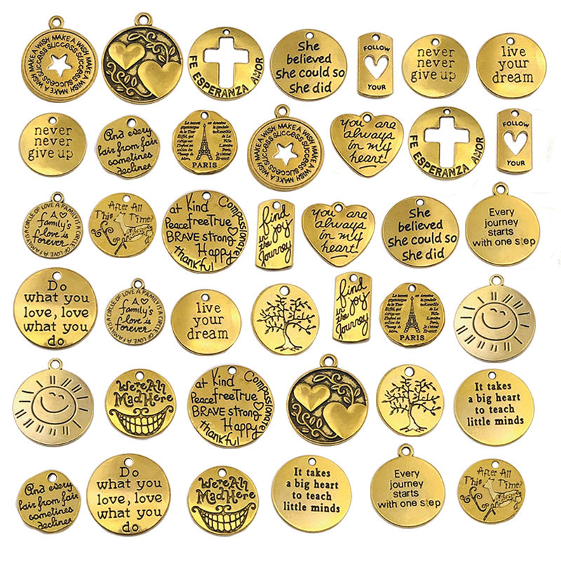20Pcs English Letter Tags Pendants