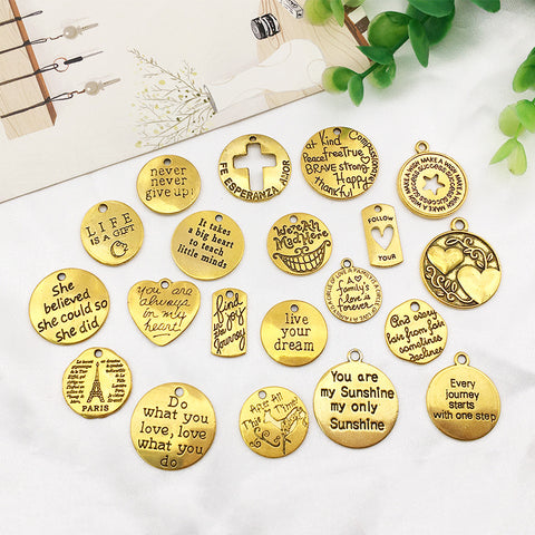 20Pcs English Letter Tags Pendants