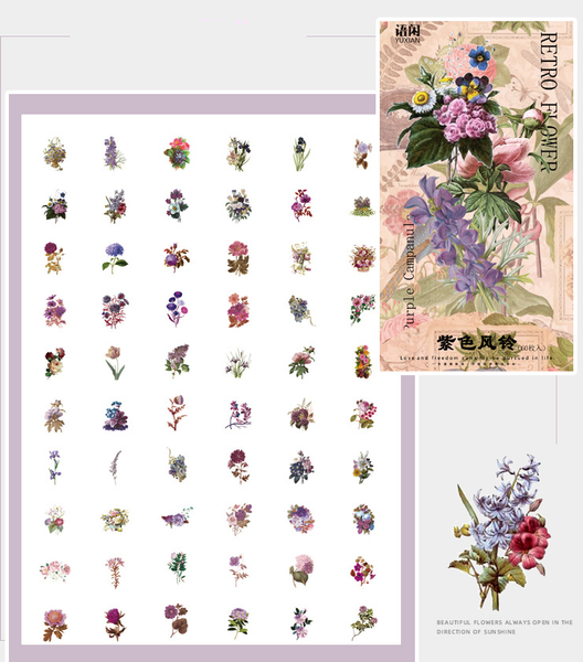 60PCS Flower Shop Series Sticker Bag
