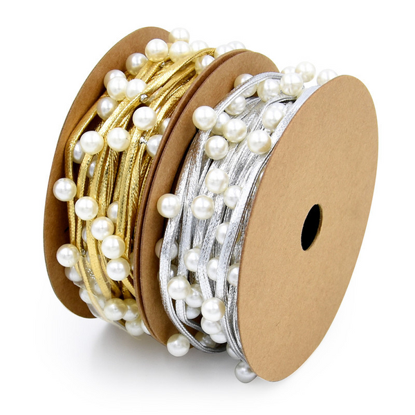 Pearl Ribbon Gift Holiday Decorative Ribbon
