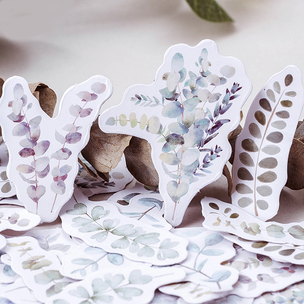 45PCS Eucalyptus Leaves Decorative Stickers