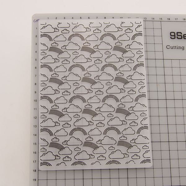 Clouds and Rainbows Embossing Folder