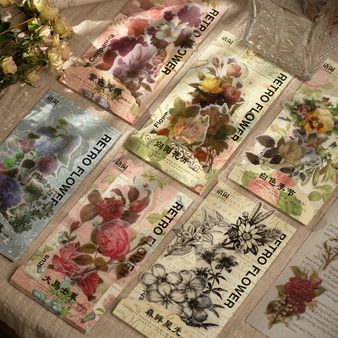 60PCS Flower Shop Series Sticker Bag