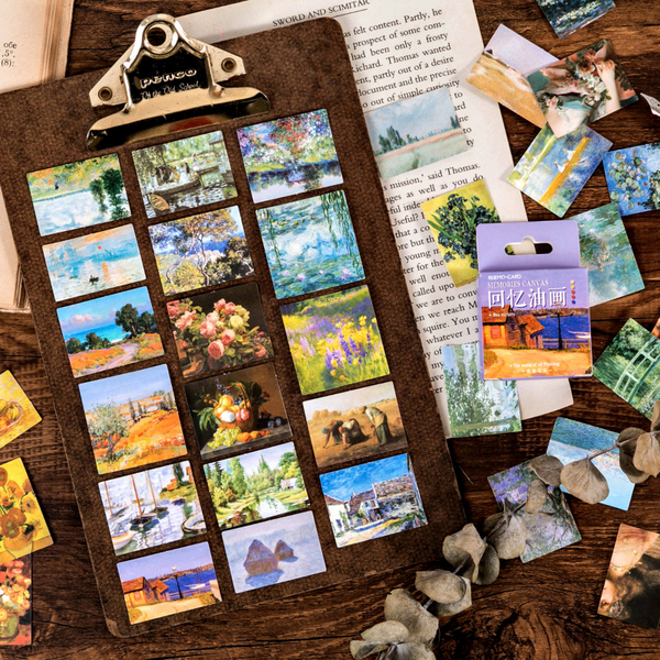 45PCS Memory Oil Paintings Decorative Stickers