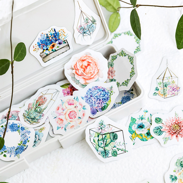 46PCS Flower World Decorative Stickers
