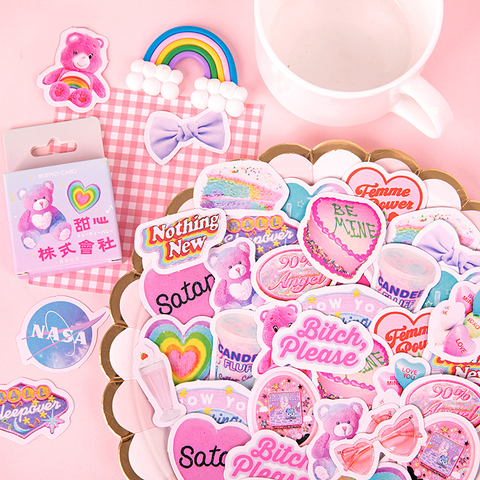 46PCS Sweet Heart Decorative Stickers