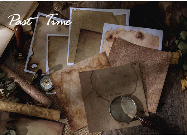 8PCS Distressed Retro Background Paper