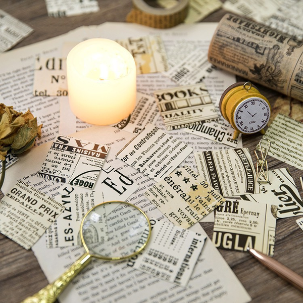 45PCS Nostalgic Newspaper Decorative Stickers