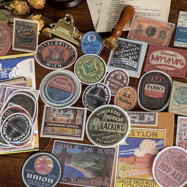 60PCS Time Flying Series Sticker Bag