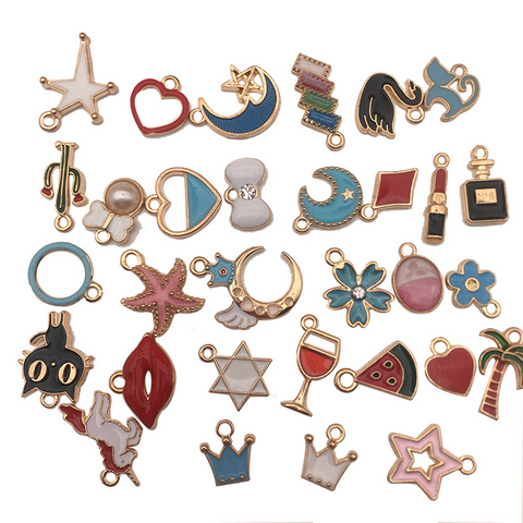 30Pcs Alloy Drip Pendants