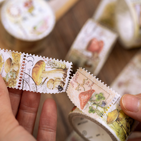 Vintage Stamp Plant Mushroom Paper Tape