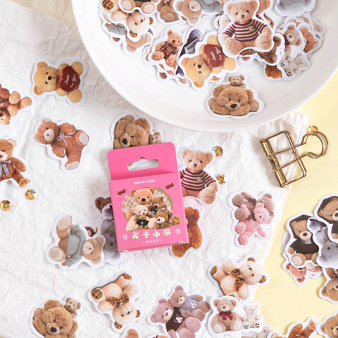 46PCS Cute Teddy Bear Decorative Stickers