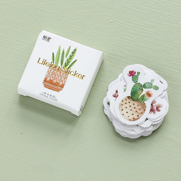 45PCS Lifelog Cactus Decorative Stickers