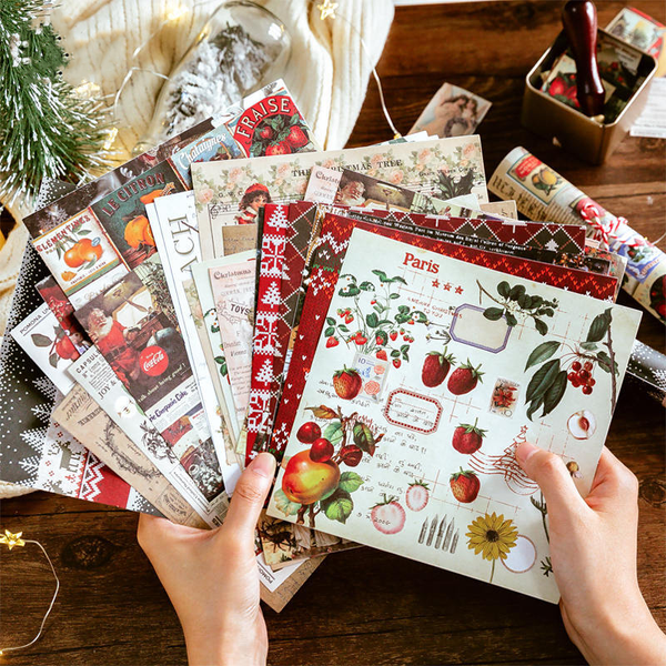 8PCS Forest Christmas Eve Series Background Stickers