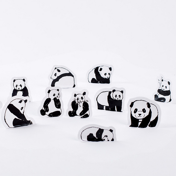 45PCS Cute Panda Animal Decorative Stickers