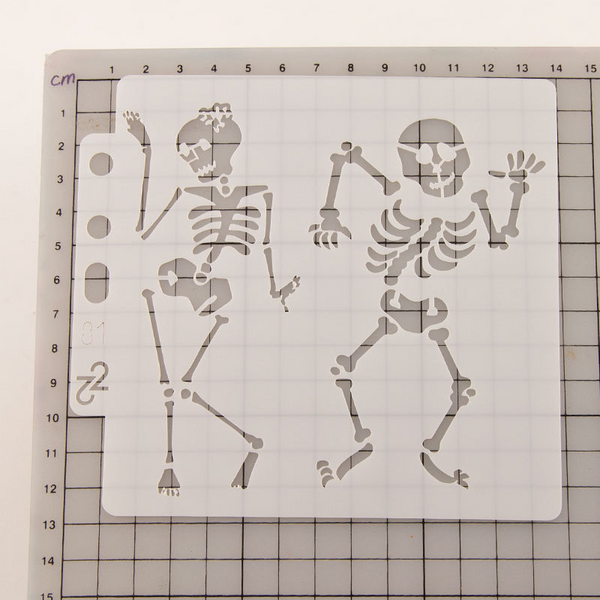 Skull Dance Layering Stencils Painting Template