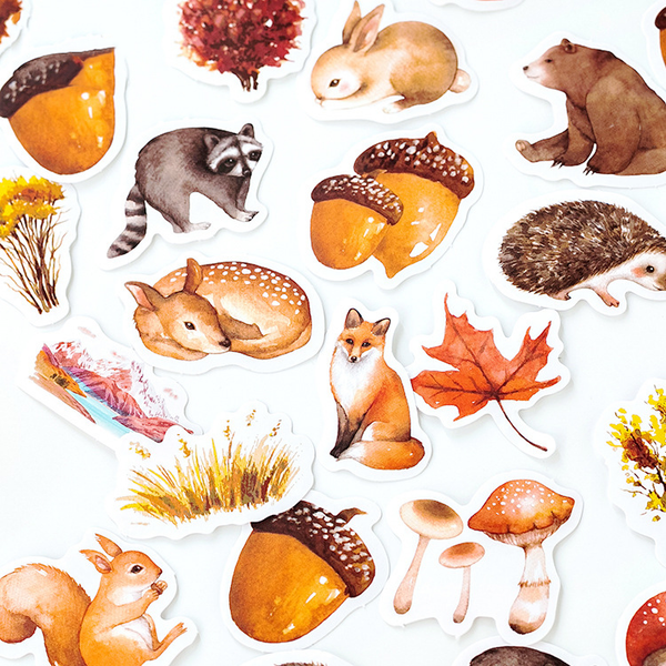 45PCS Autumn Forest Decorative Stickers
