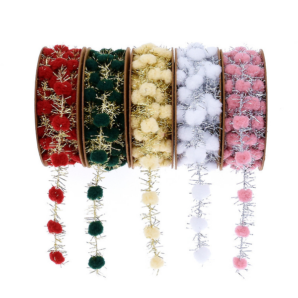 Golden Silver Iron Wire Ball Christmas Ribbon
