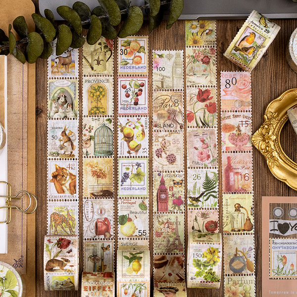 Vintage Stamp Plant Mushroom Paper Tape