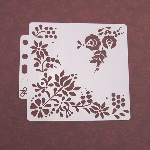 Flower Corner Layering Stencils Painting Template