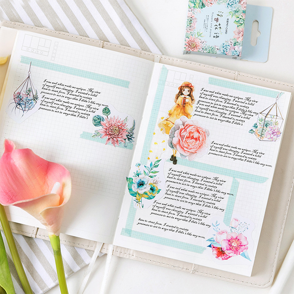 46PCS Flower World Decorative Stickers