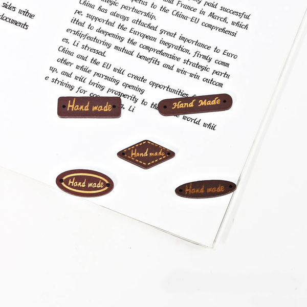 50pcs Handmade Geometric Wooden Signs Button