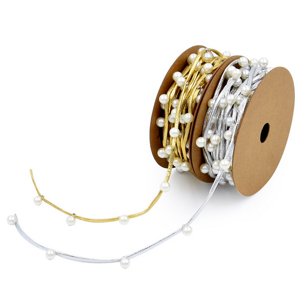 Pearl Ribbon Gift Holiday Decorative Ribbon