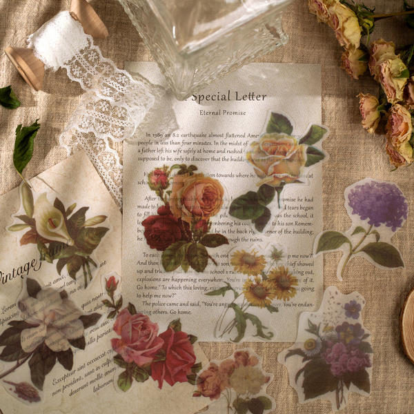 60PCS Flower Shop Series Sticker Bag