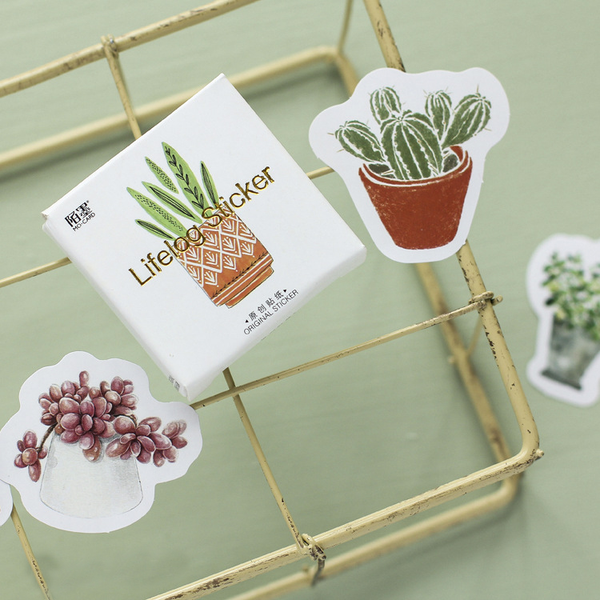 45PCS Lifelog Cactus Decorative Stickers