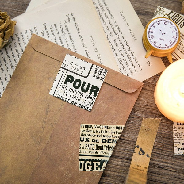 45PCS Nostalgic Newspaper Decorative Stickers