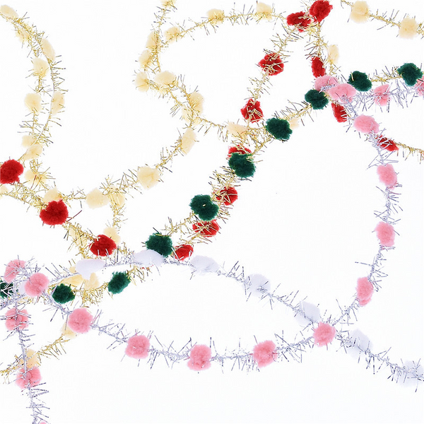 Golden Silver Iron Wire Ball Christmas Ribbon