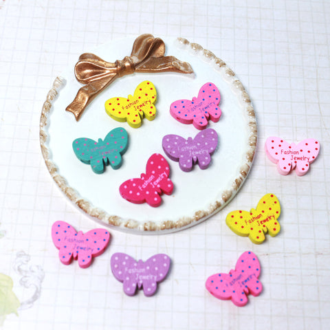 Wooden Perforated Butterfly Beads