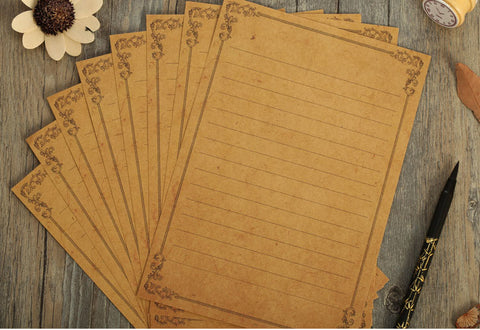 8PCS Vintage European Lace Kraft Paper Letterheads