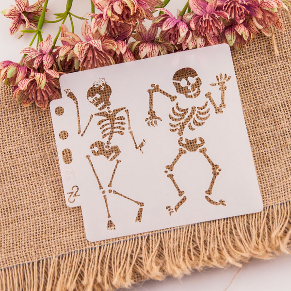 Skull Dance Layering Stencils Painting Template
